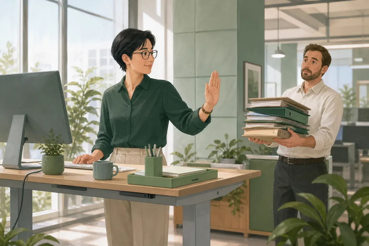 Collega’s op kantoor — beleefd nee zeggen tegen een extra klus